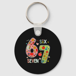 Funny Six Seven 6 7 Meme Teacher Design For Men Wo Key Ring