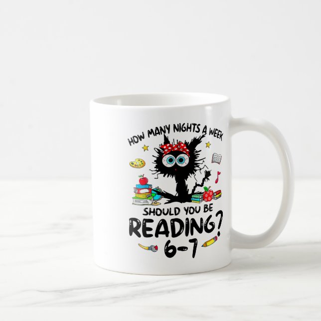 Funny Six Seven 6 7 Meme Teacher Design Reading 6- Coffee Mug (Right)