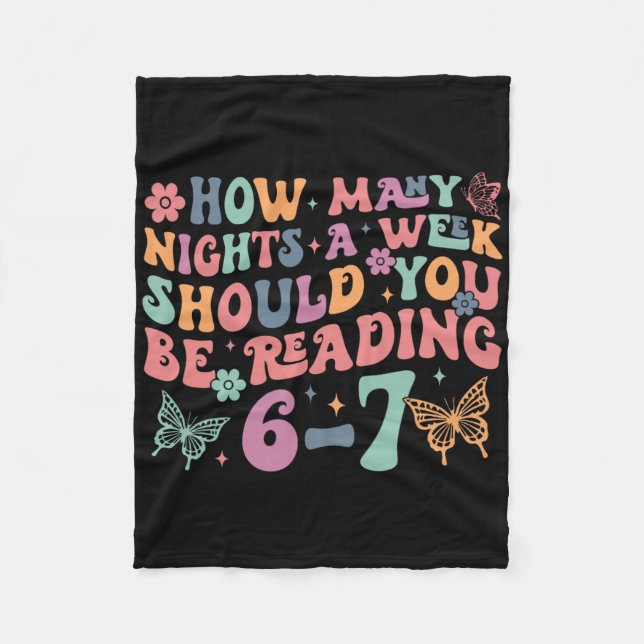 Funny Six Seven 6 7 Meme Teacher Design Reading 6- Fleece Blanket (Front)
