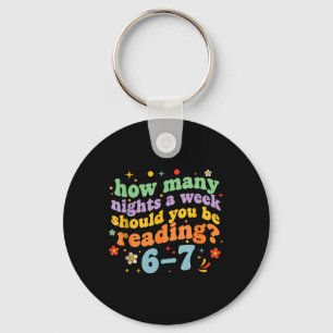 Funny Six Seven 6 7 Meme Teacher Design Reading 6- Key Ring
