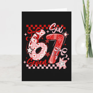 Funny Six Seven 6 7 Meme Valentine Girl  Card