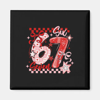 Funny Six Seven 6 7 Meme Valentine Girl  Magnet