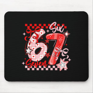 Funny Six Seven 6 7 Meme Valentine Girl Mouse Mat