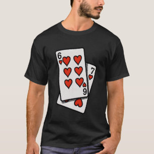 Funny Six Seven 6-7 Playing Cards Hearts Valentine T-Shirt
