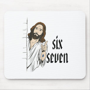 Funny Six Seven Brainrot Meme 6 7 Viral Gen Z 67 T Mouse Mat