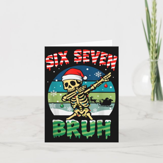 Funny Six Seven Bruh 67 Christmas Holiday Women Ki Card (Front)