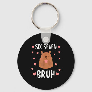 Funny Six Seven Bruh 67 Groundhog Kids Boys Key Ring