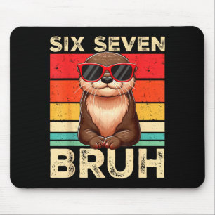 Funny Six Seven Bruh 6 7 Otter Meme Kids Boys Men  Mouse Mat