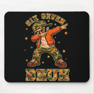 Funny Six Seven Bruh Dabbing Camo Kid Meme Mouse Mat