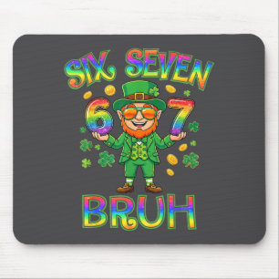 Funny Six Seven Bruh Leprechaun St Patricks Day 67 Mouse Mat