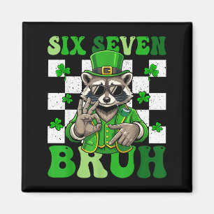 Funny six seven bruh racoon st patricks day 67 magnet