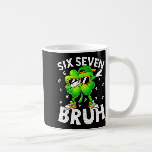 Funny six seven bruh st patricks day dabbing coffee mug