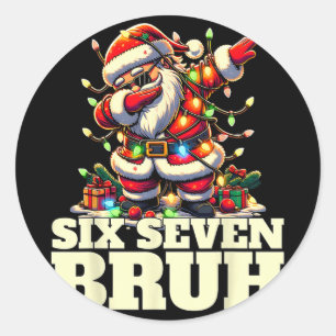 Funny Six Seven Christmas 6-7 Meme Santa 6 7 Six S Classic Round Sticker