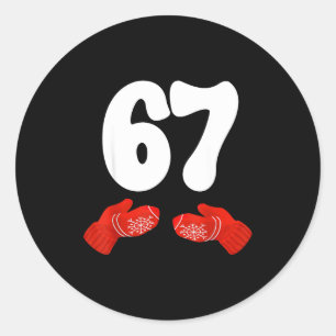 Funny Six Seven Christmas Pajamas Meme Gen Alpha 6 Classic Round Sticker