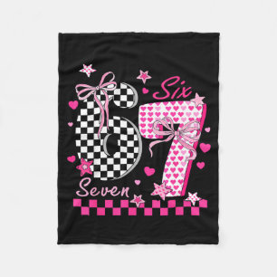 Funny Six Seven Coquette 6 7 Meme Men Women Valent Fleece Blanket