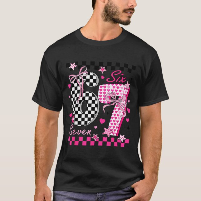 Funny Six Seven Coquette 6 7 Meme Men Women Valent T-Shirt (Front)