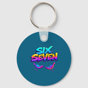 Funny Six Seven Design Graphic 67 6 7 Meme Hands G Key Ring