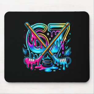 Funny Six Seven Ice Cream Drip Ice Hockey Mouse Mat