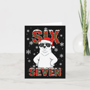Funny Six Seven Lar Bear Christmas 67 Santa Hat Wi Card