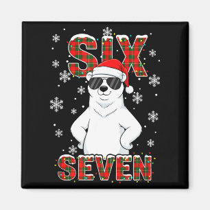Funny Six Seven Lar Bear Christmas 67 Santa Hat Wi Magnet