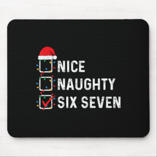 Funny Six Seven Meme 67 Christmas List Nice Naught Mouse Mat