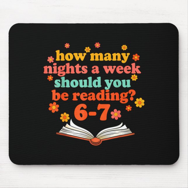 Funny Six Seven Meme 6 7 Teacher Book Reading 6 7  Mouse Mat (Front)
