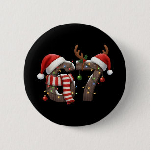 Funny Six Seven Meme 6-7 Xmas 67 Christmas Lights 6 Cm Round Badge