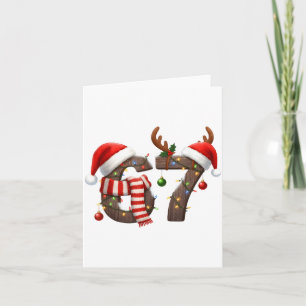 Funny Six Seven Meme 6-7 Xmas 67 Christmas Lights Card