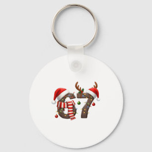 Funny Six Seven Meme 6-7 Xmas 67 Christmas Lights Key Ring