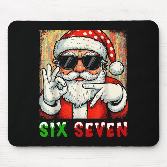 Funny Six Seven Meme Christmas Cool Santa Saying 6 Mouse Mat (Front)