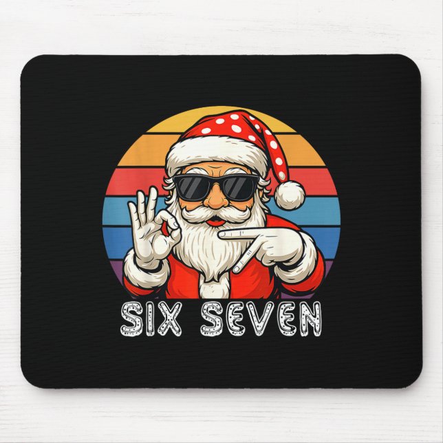 Funny Six Seven Meme Christmas Cool Santa Saying 6 Mouse Mat (Front)