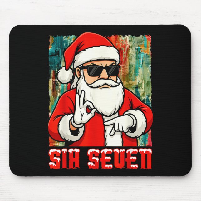 Funny Six Seven Meme Christmas Cool Santa Saying 6 Mouse Mat (Front)