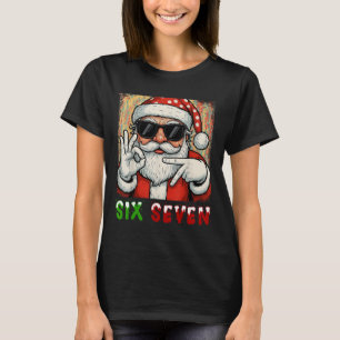 Funny Six Seven Meme Christmas Cool Santa Saying 6 T-Shirt