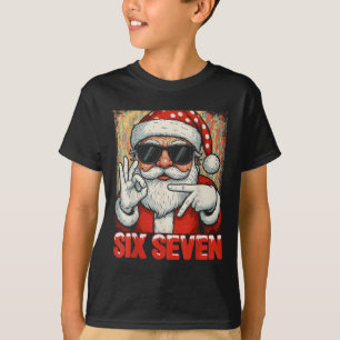 Funny Six Seven Meme Christmas Cool Santa Saying 6 T-Shirt