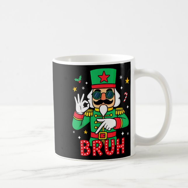 Funny Six Seven Meme Christmas Nutcracker Bruh Men Coffee Mug (Right)