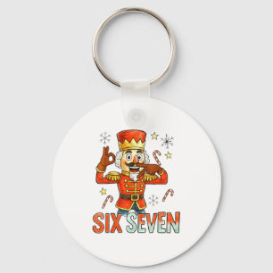 Funny Six Seven Meme Christmas Nutcracker Men Wome Key Ring