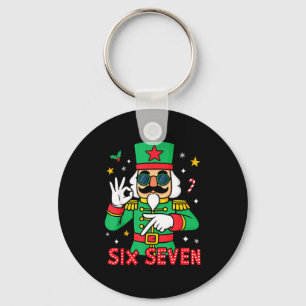 Funny Six Seven Meme Christmas Nutcracker Saying 6 Key Ring