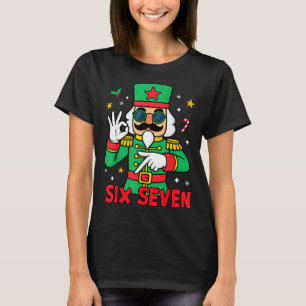Funny Six Seven Meme Christmas Nutcracker Saying 6 T-Shirt