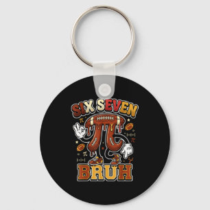 Funny six seven meme football day 3.14 math lovers key ring