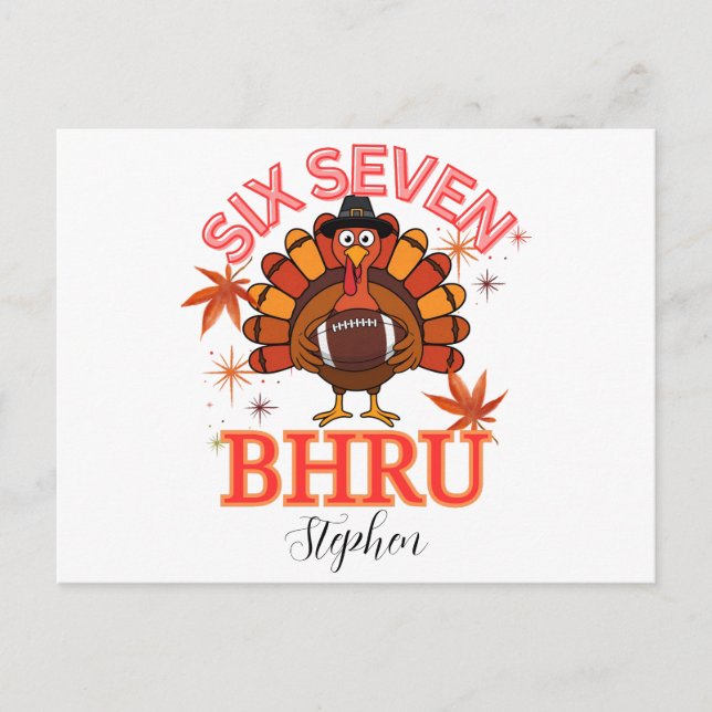 Funny Six Seven Meme Turkey Bruh,Postcard Postcard (Front)