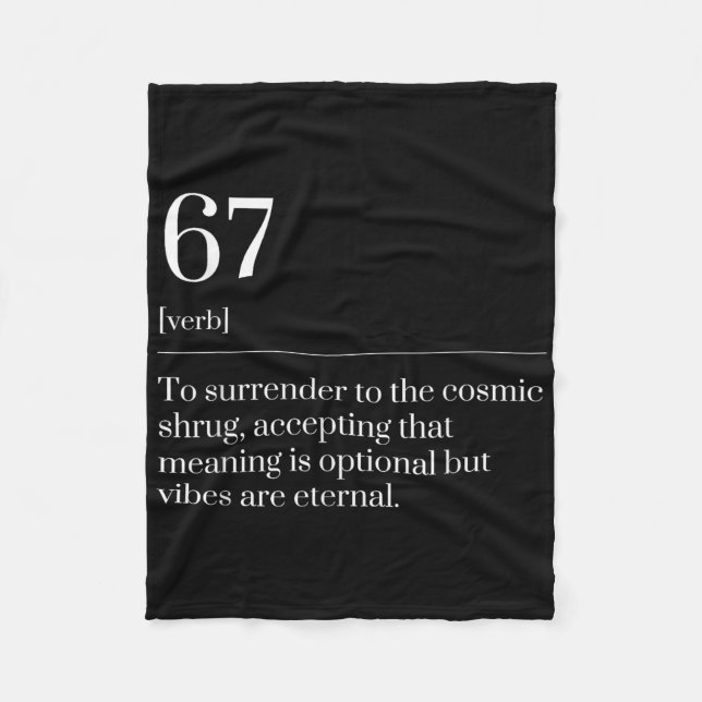 Funny Six Seven Number 67 Meme Dictionary Definiti Fleece Blanket (Front)