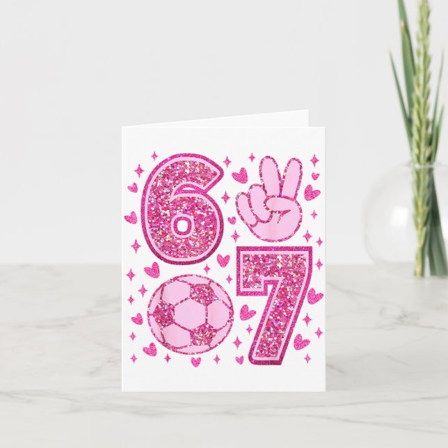 Funny Six Seven Soccer Valentines Day Men Women Ki Card (Front)