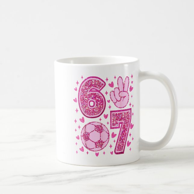 Funny Six Seven Soccer Valentines Day Men Women Ki Coffee Mug (Right)