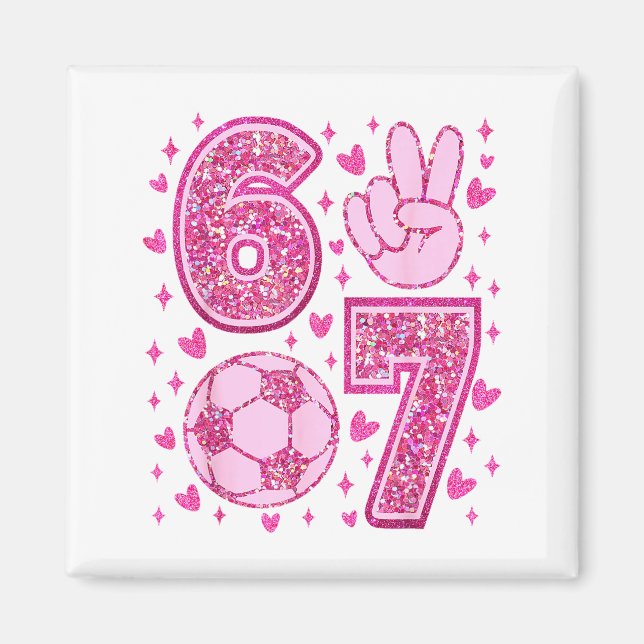 Funny Six Seven Soccer Valentines Day Men Women Ki Magnet (Front)