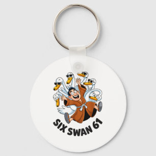 Funny Six Swan 61 Meme New Gen Alpha Slang Six One Key Ring