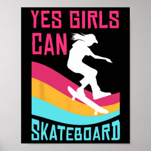 Funny Skateboard Gift For Girls Kids Skateboarding Poster