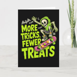 Funny Skateboard Halloween Skeleton Ghost Spooky S Card