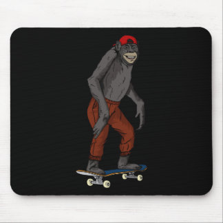 Funny Skateboard Monkey Gift Idea 4 Skate And Half Mouse Mat