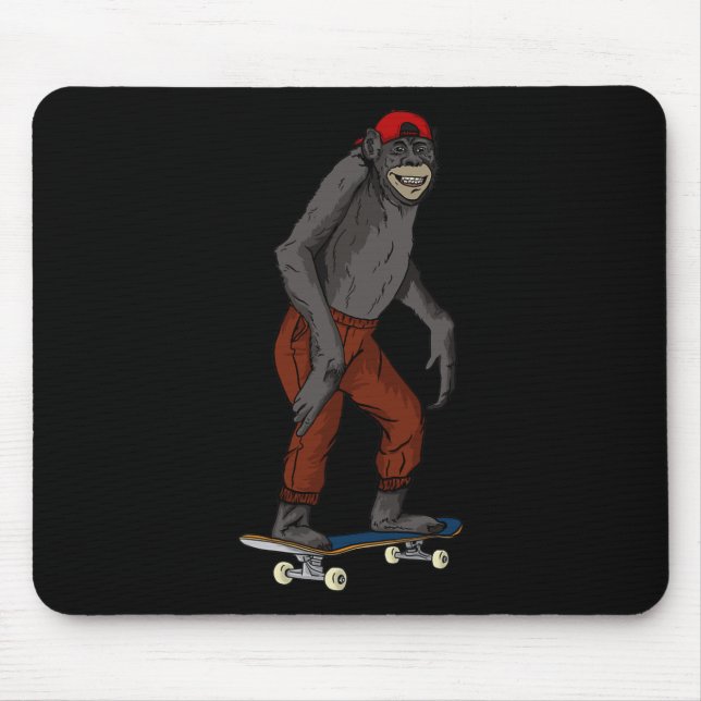 Funny Skateboard Monkey Gift Idea 4 Skate And Half Mouse Mat (Front)