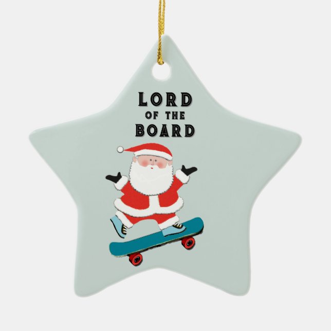 Funny Skateboarder Ceramic Tree Decoration (Front)